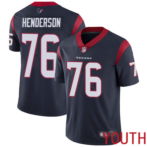 Houston Texans Limited Navy Blue Youth Seantrel Henderson Home Jersey NFL Football 76 Vapor Untouchable